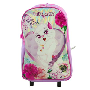 ست 45 در 1 کوله پشتی چرخدار 46 سانتی LuLu Caty مدل Rainbow Max - Backpack - Trolley - Promotion Items 45 in 1 - LuLu Caty _کیف مدرسه